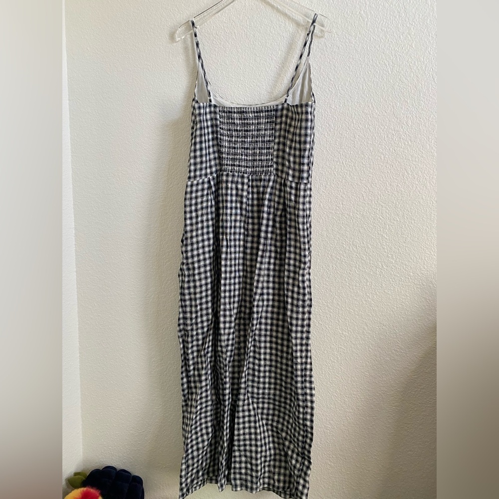Quince Black and White Gingham Midi Dress - Picture 3 of 5